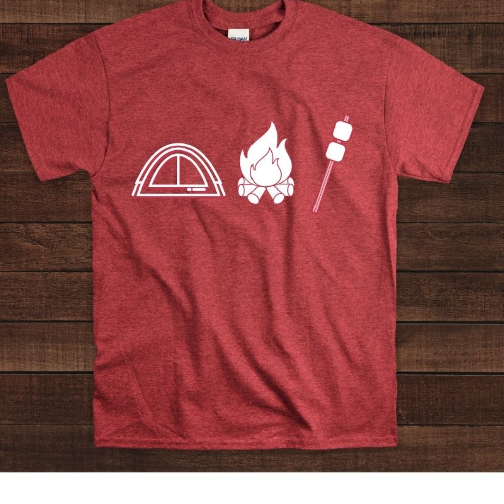 Tent camping t shirt summer vacation